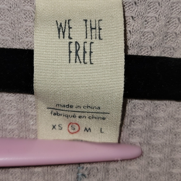 Free People We The Free Dahlia Light Pink Waffle Knit Top - Picture 4 of 5